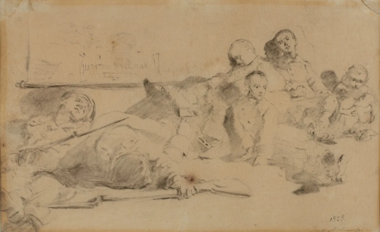 Sketch For Students Relegation by Jacek Malczewski - Canvas Print