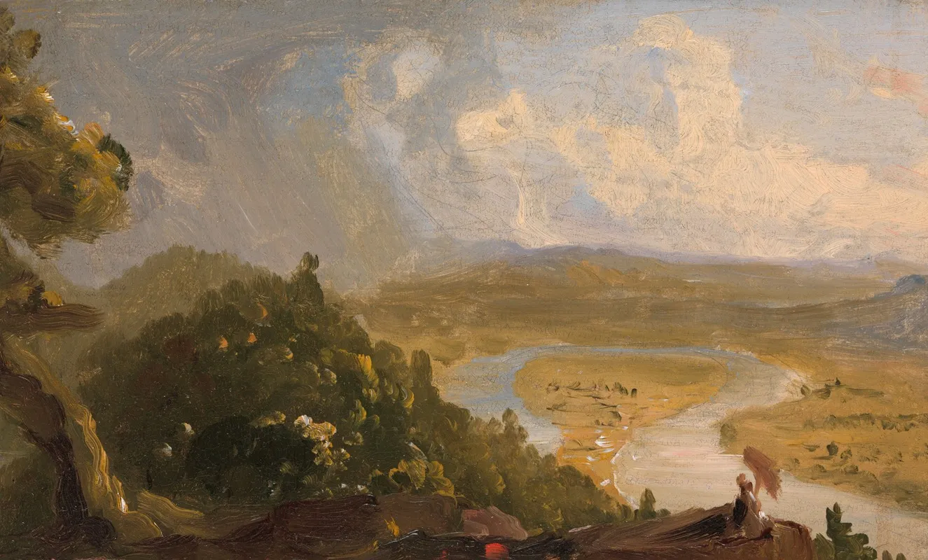Sketch For View From Mount Holyoke Northampton Massachusetts After A Thunderstorm The Oxbow