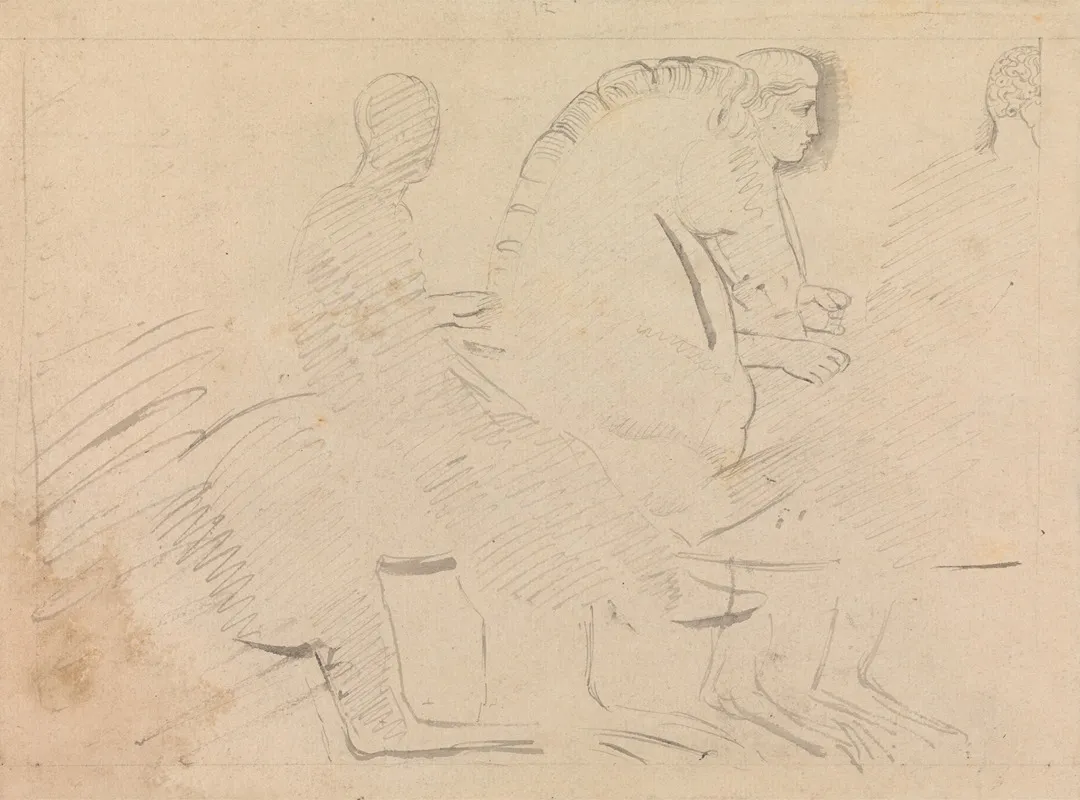 Sketch Of A Horseman From The Parthenon Frieze by William Pars - Canvas Print
