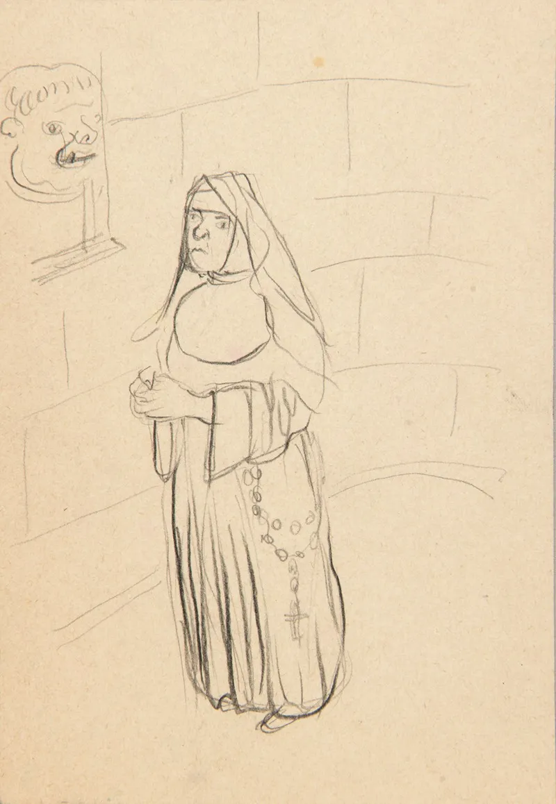 Sketch Of A Nun