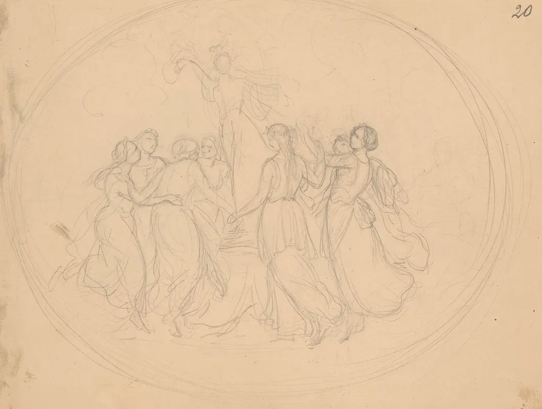 Sketch Of The Composition To The Scene From The First Act Of The Giselle Ballet