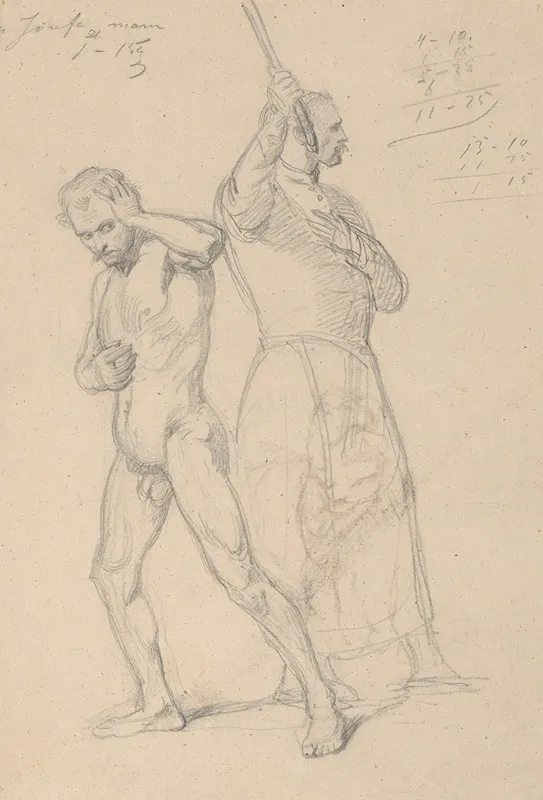 Sketch Of The Figure Of Gniewosz Of Dalewice And A Nobleman For The Painting Queen Jadwigas Oath