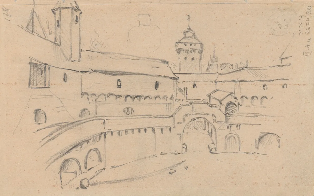 Sketch Of The Interior Of The Barbican Of Cracow