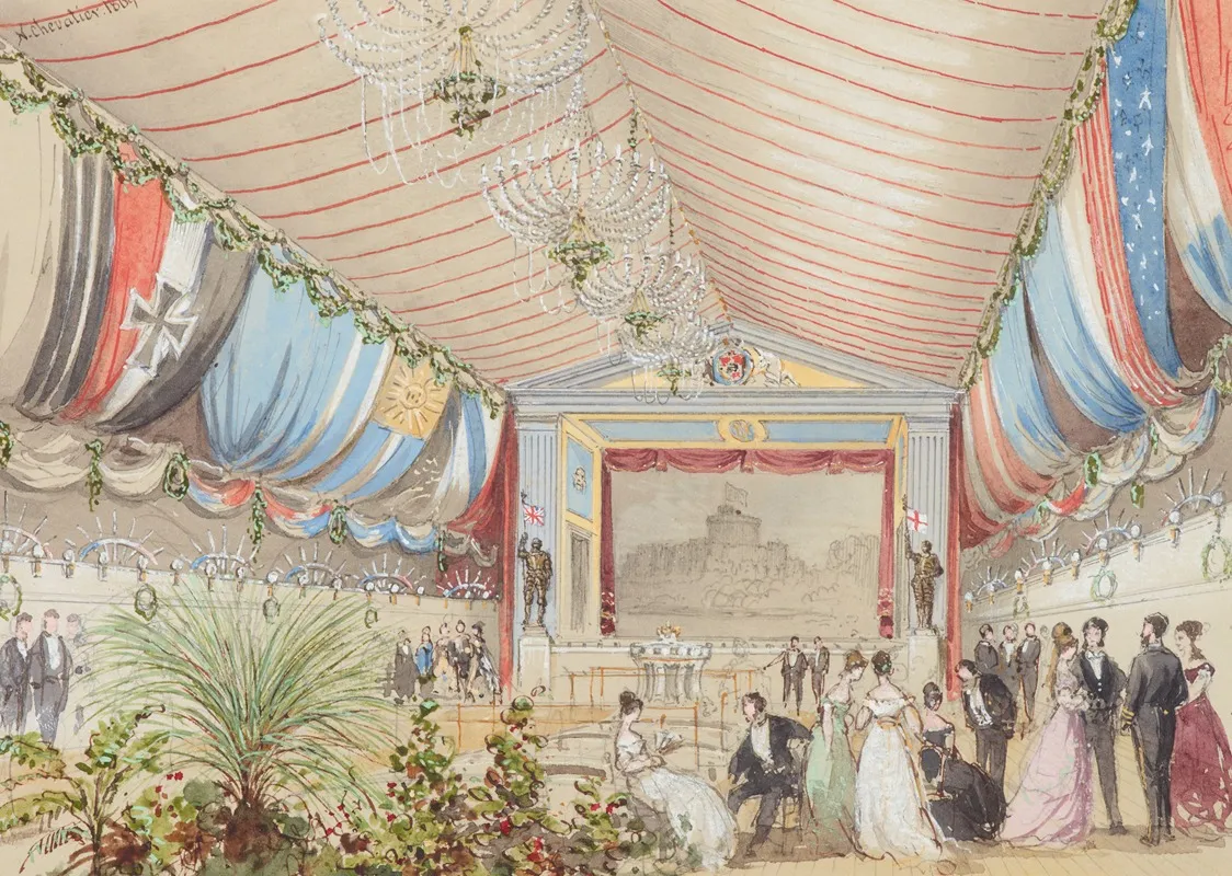Sketch Of The Performance Played On Board Hms Galatea Looking Towards The Stage