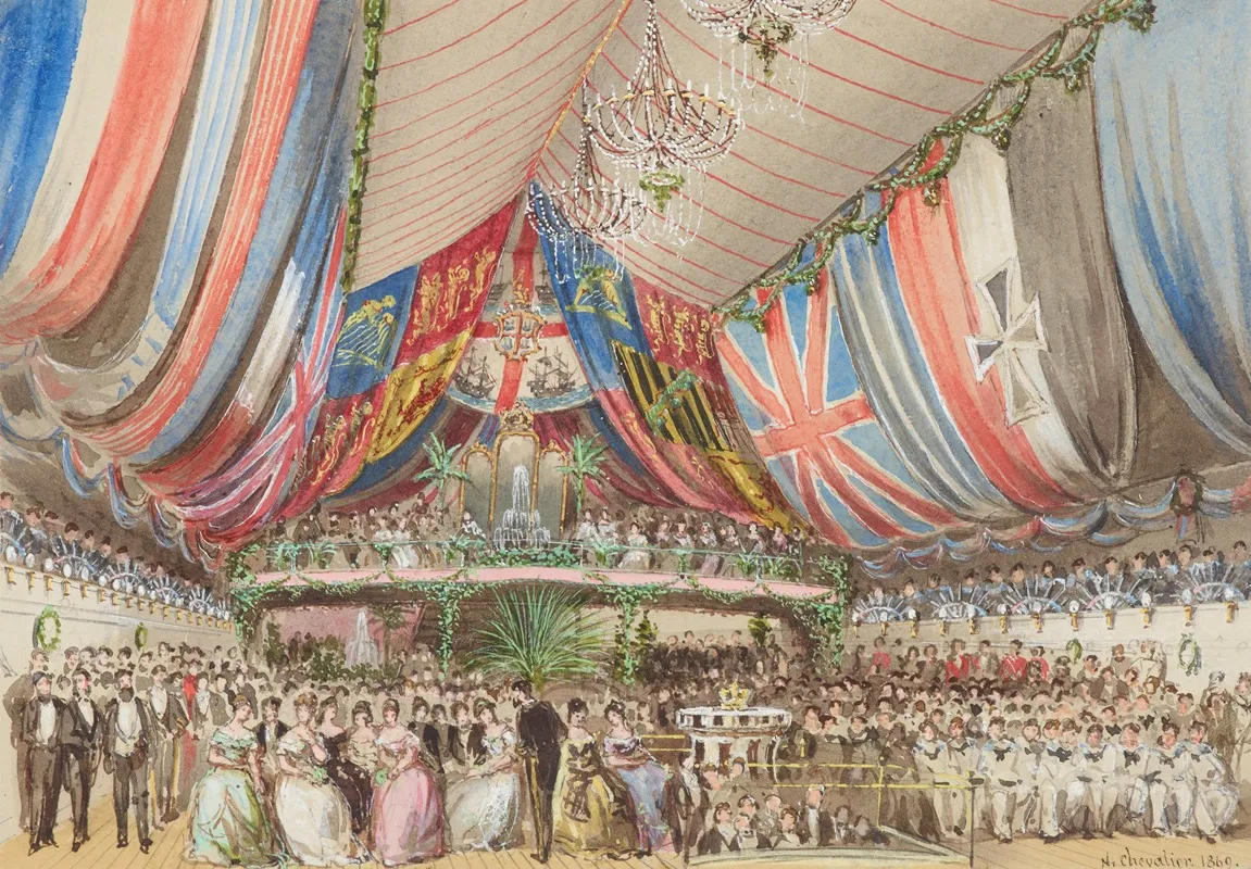 Sketch Of The Performance Played On Board Hms Galatea The Audience Seen From The Stage
