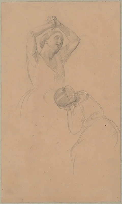 Sketch Of Two Female Figures To The Painting Martyrdom Of St Josaphat Kuntsevych