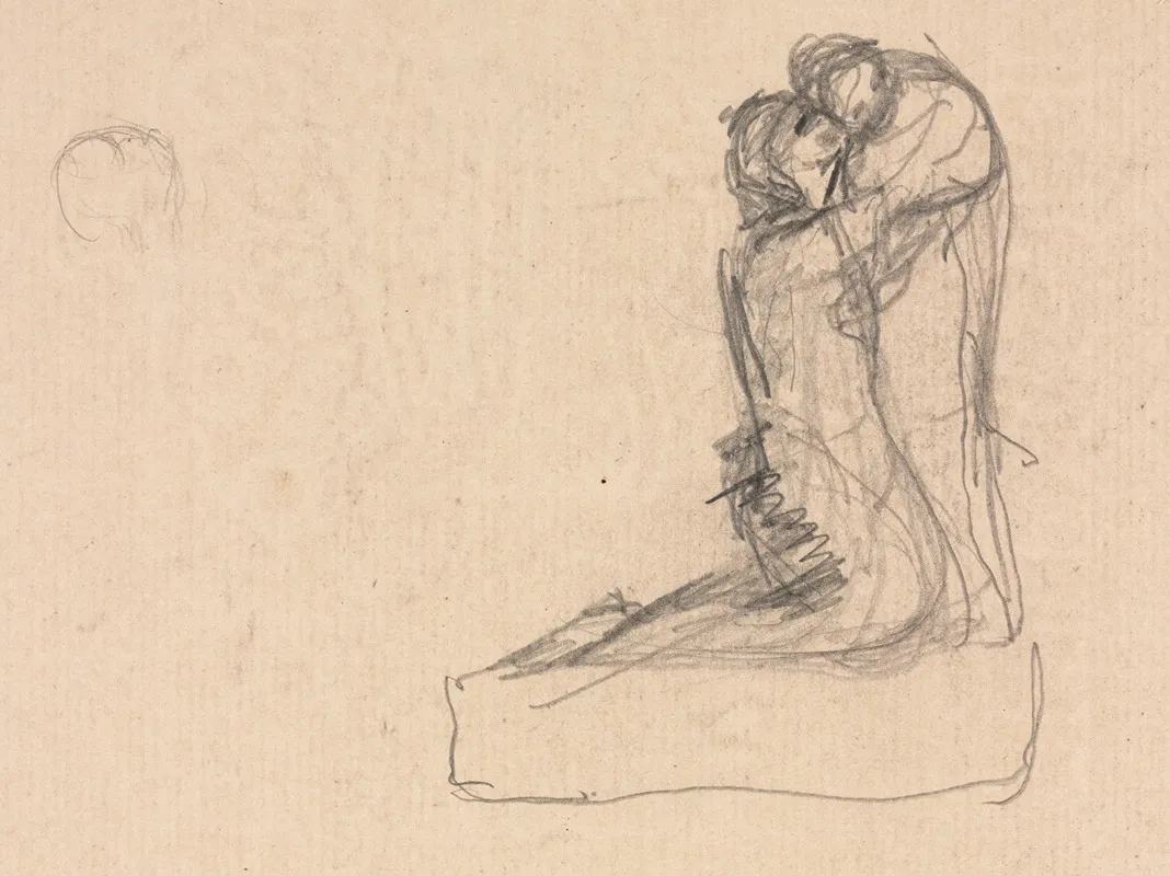 Sketch Of Two Figures Embracing Verso