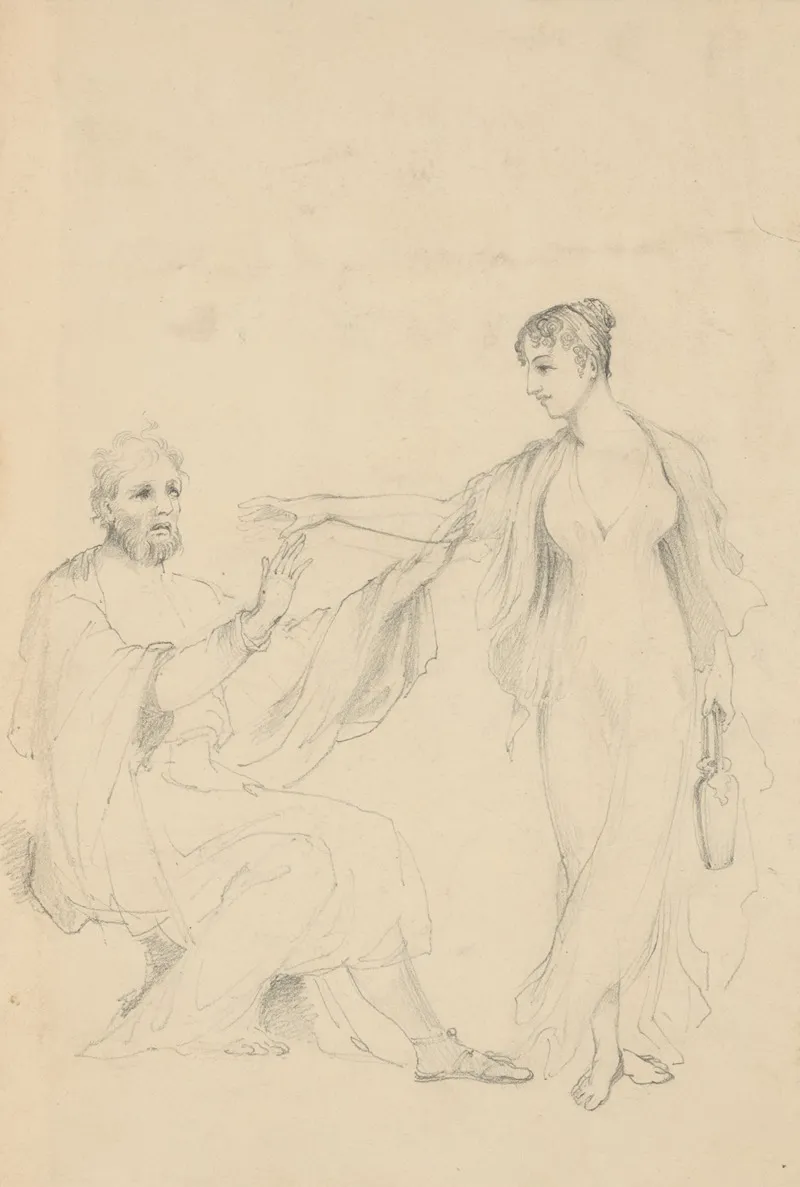 Sketch With Robed Figures