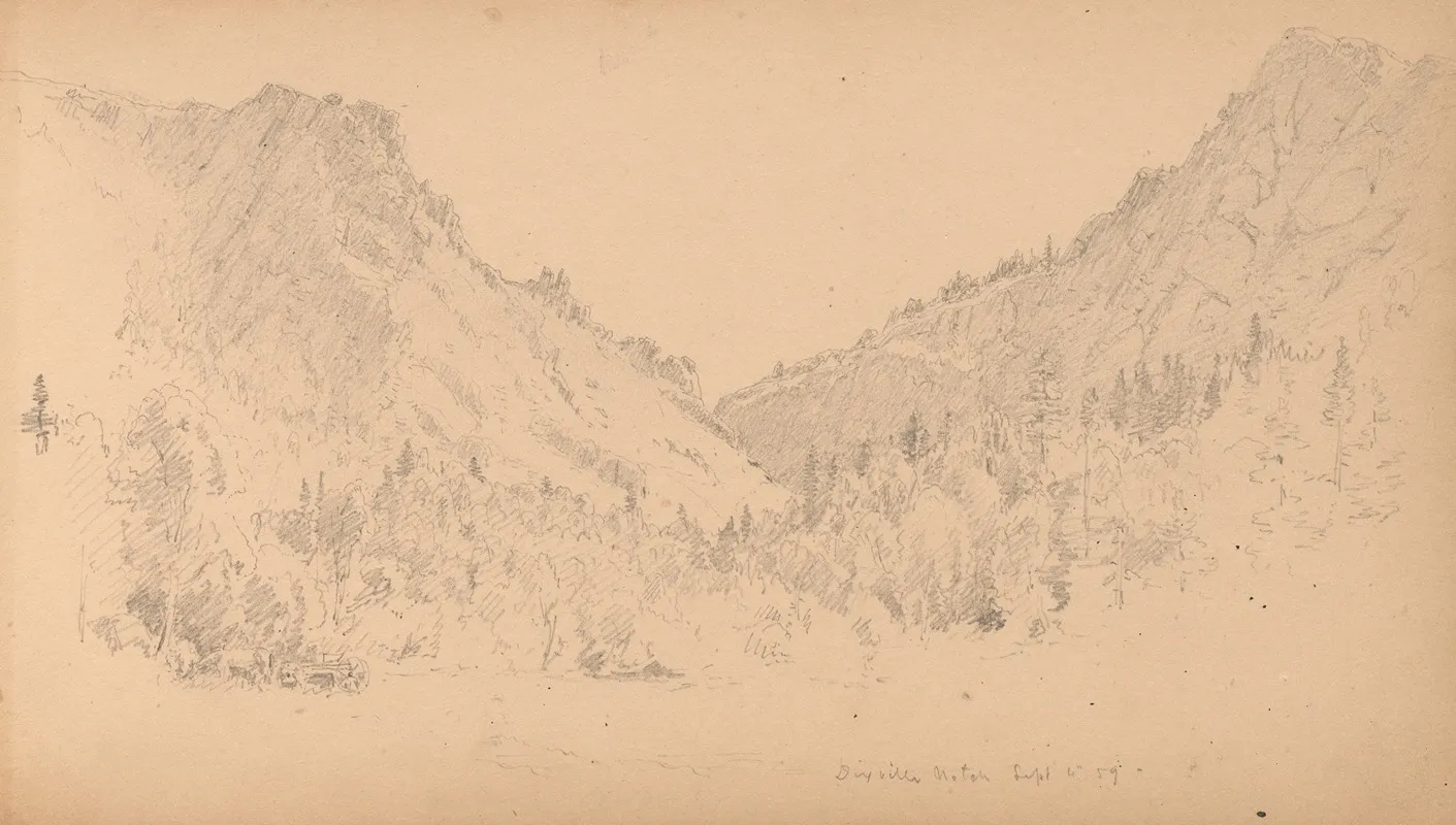 Sketchbook Page 18 Dixville Notch Sept 4 89 by Sanford Robinson Gifford - Canvas Print