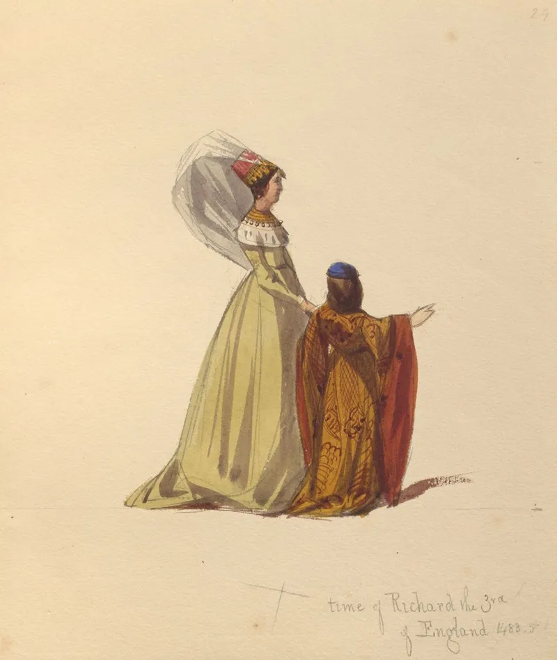 Sketches Of Costume Pl 094 by John Richard Coke Smyth - Canvas Print