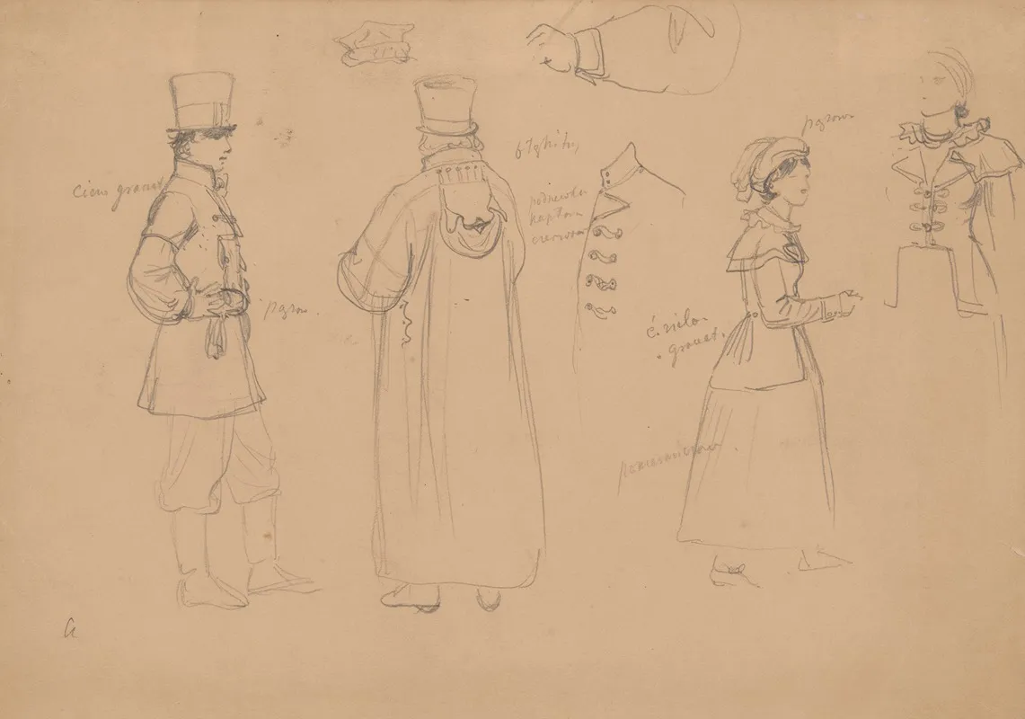 Sketches Of Figures In Folk Costumes Of Kuyavia