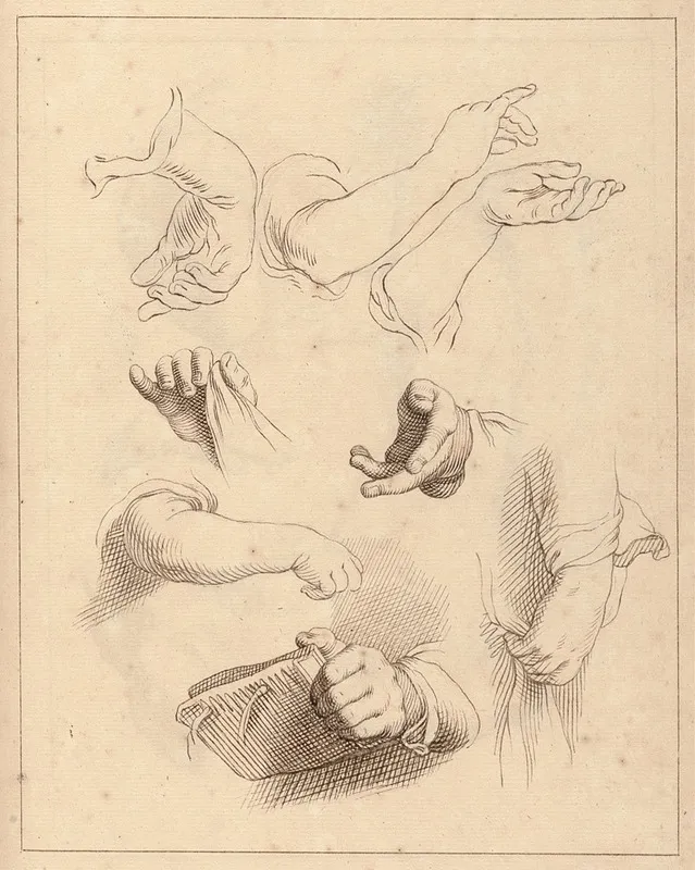 Sketches Of Hands 2 by Hamlet Winstanley - Canvas Print