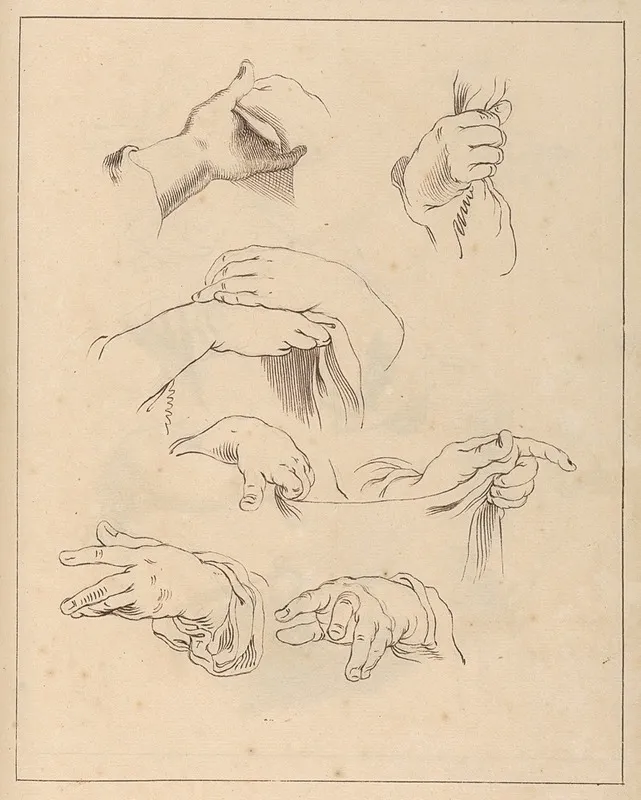 Sketches Of Hands 3 by Hamlet Winstanley - Canvas Print