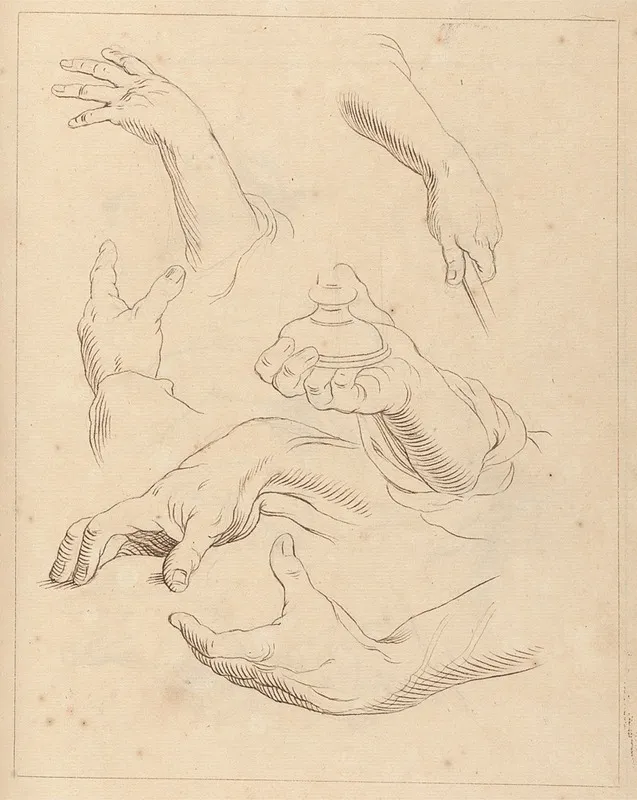 Sketches Of Hands 4 by Hamlet Winstanley - Canvas Print