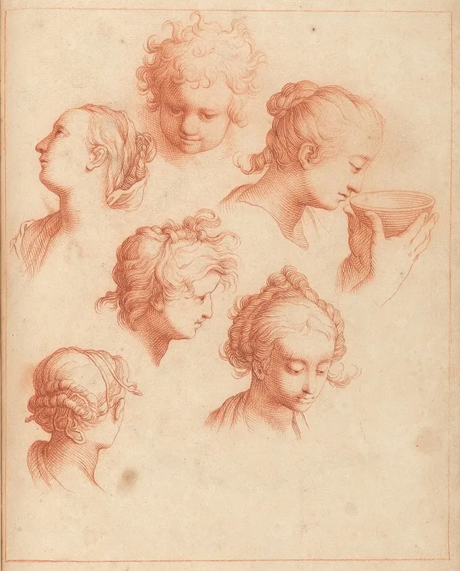 Sketches Of Heads by Hamlet Winstanley - Canvas Print