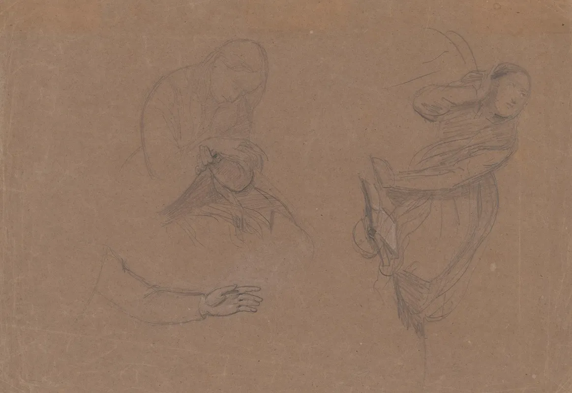Sketches Of Mary Magdalene To The Composition Entombment