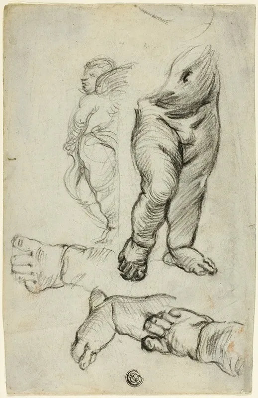 Sketches Of Putti by Alfred George Stevens - Canvas Print