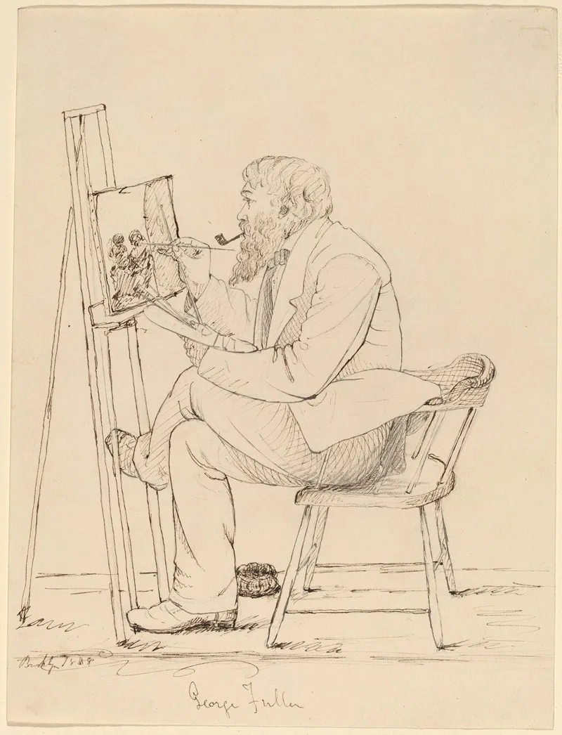 Sketching George Fuller by John Quincy Adams Ward - Canvas Print