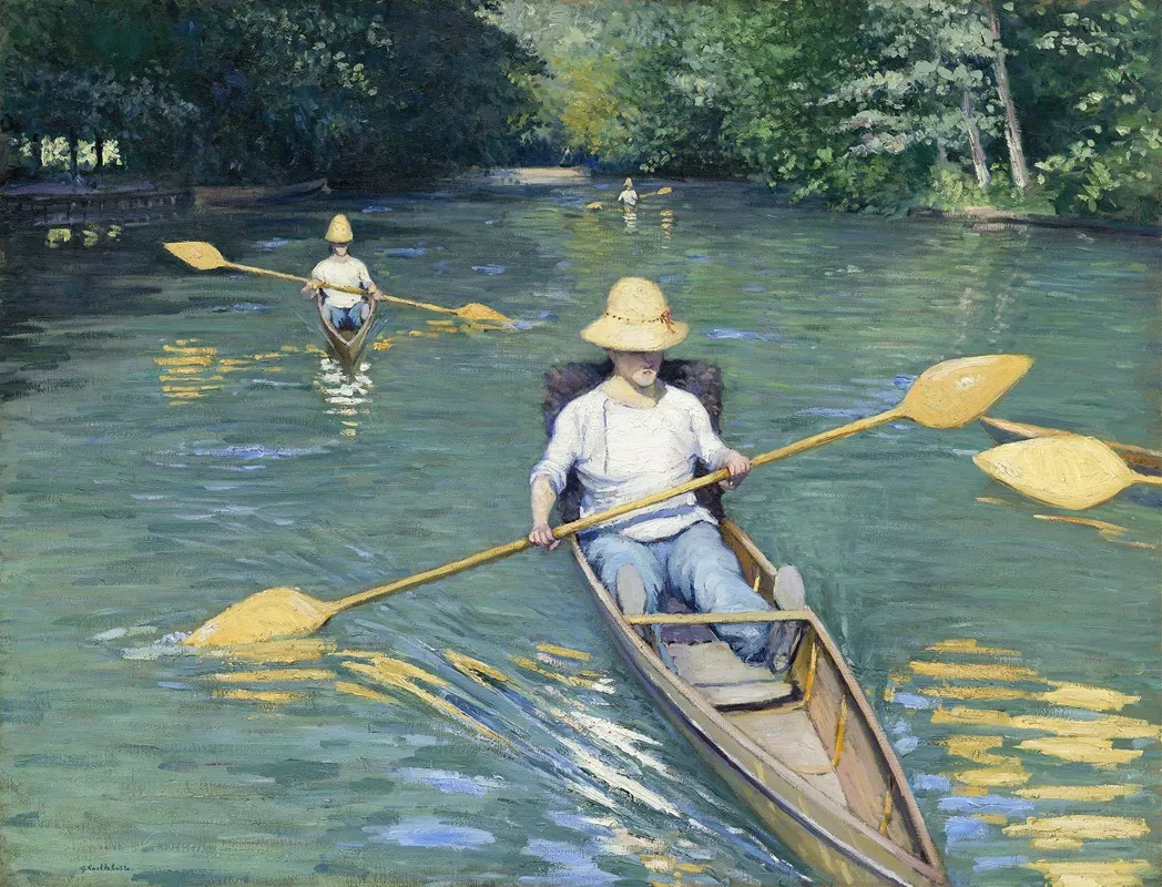 Skiffs by Gustave Caillebotte - Canvas Print