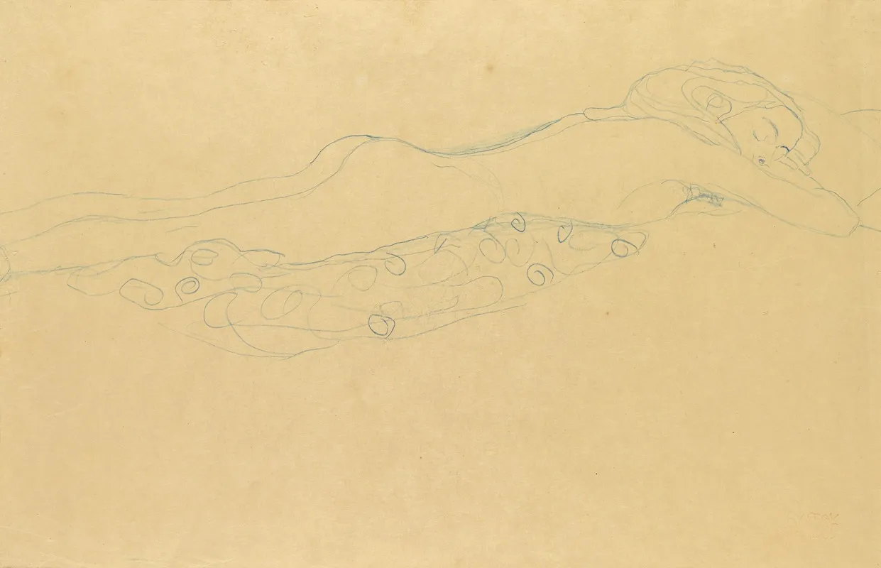 Skizze Zu Wasserschlangen Ii by Gustav Klimt - Canvas Print