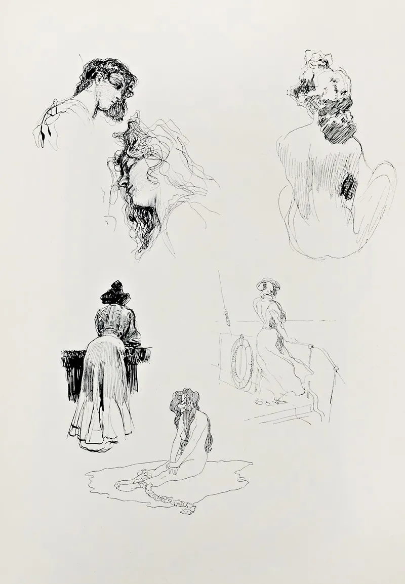 Skizzenbuch Pl 064 by Heinrich Kley - Canvas Print