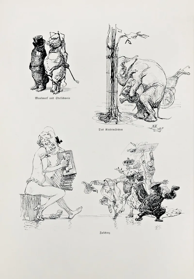 Skizzenbuch Pl 066 by Heinrich Kley - Canvas Print