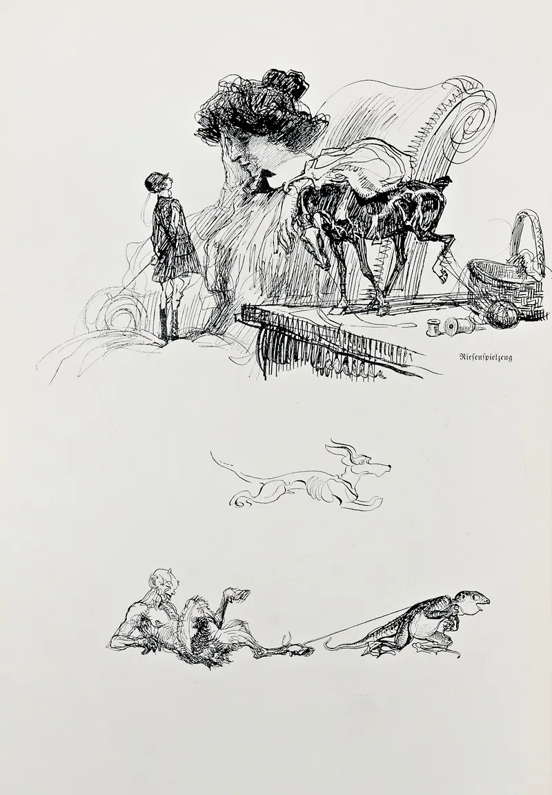 Skizzenbuch Pl 082 by Heinrich Kley - Canvas Print