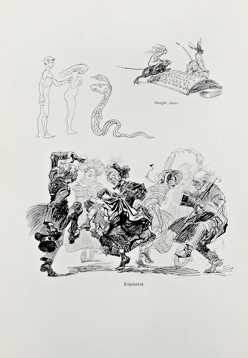 Skizzenbuch Pl 088 by Heinrich Kley - Canvas Print