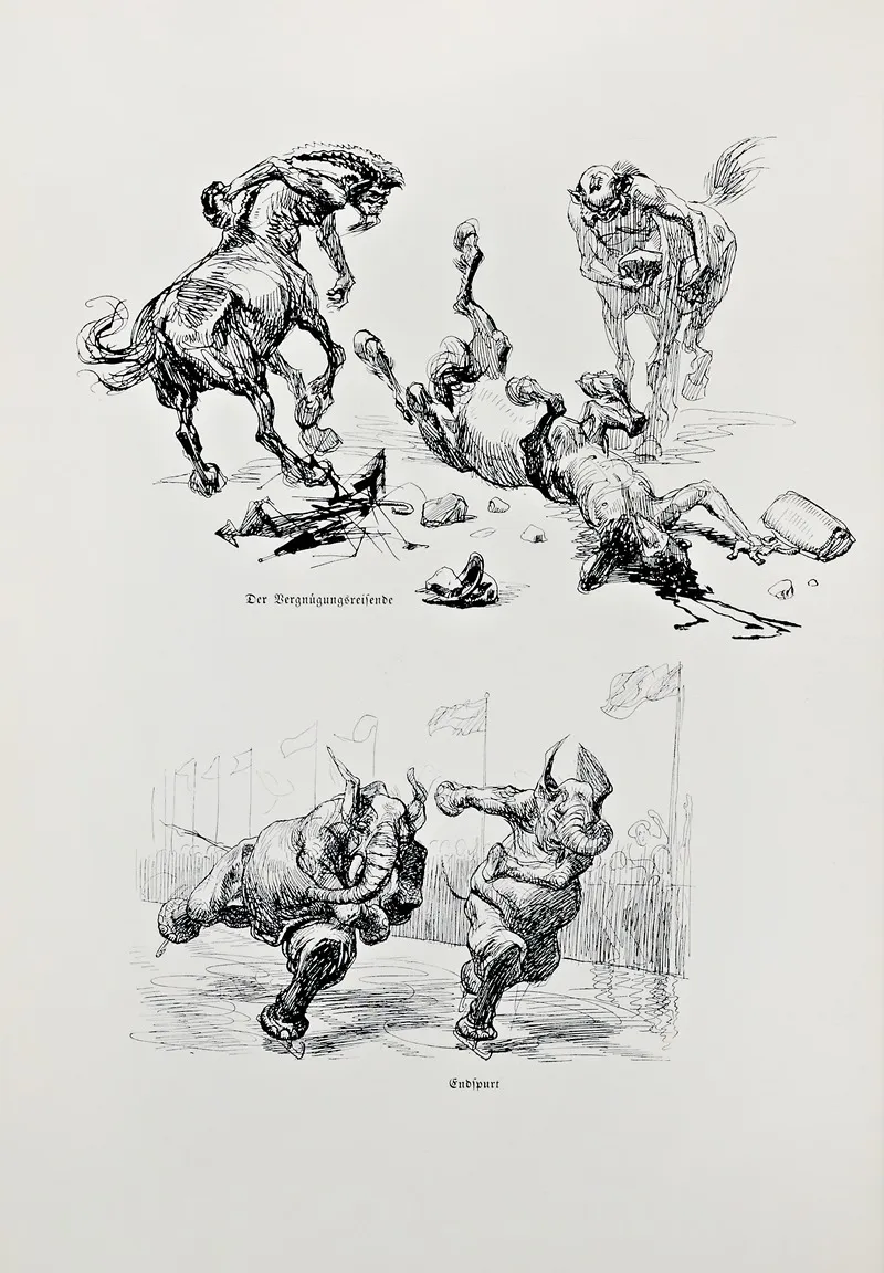 Skizzenbuch Pl 092 by Heinrich Kley - Canvas Print