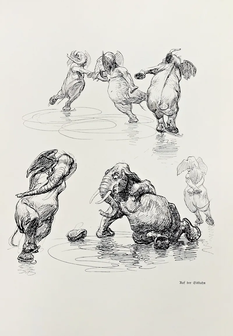 Skizzenbuch Pl 099 by Heinrich Kley - Canvas Print