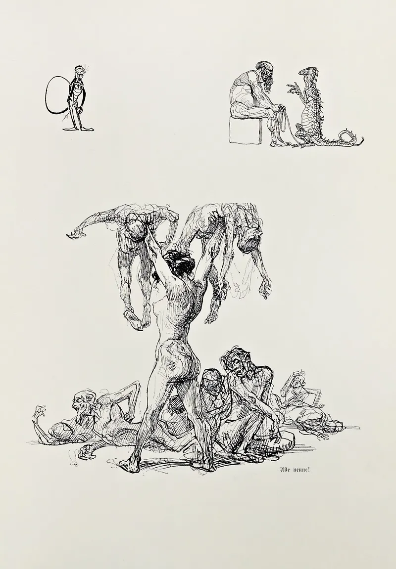 Skizzenbuch Pl 101 by Heinrich Kley - Canvas Print