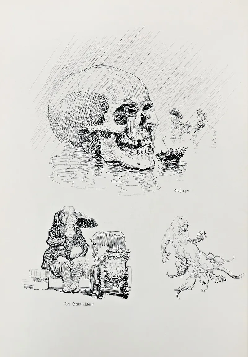 Skizzenbuch Pl 102 by Heinrich Kley - Canvas Print