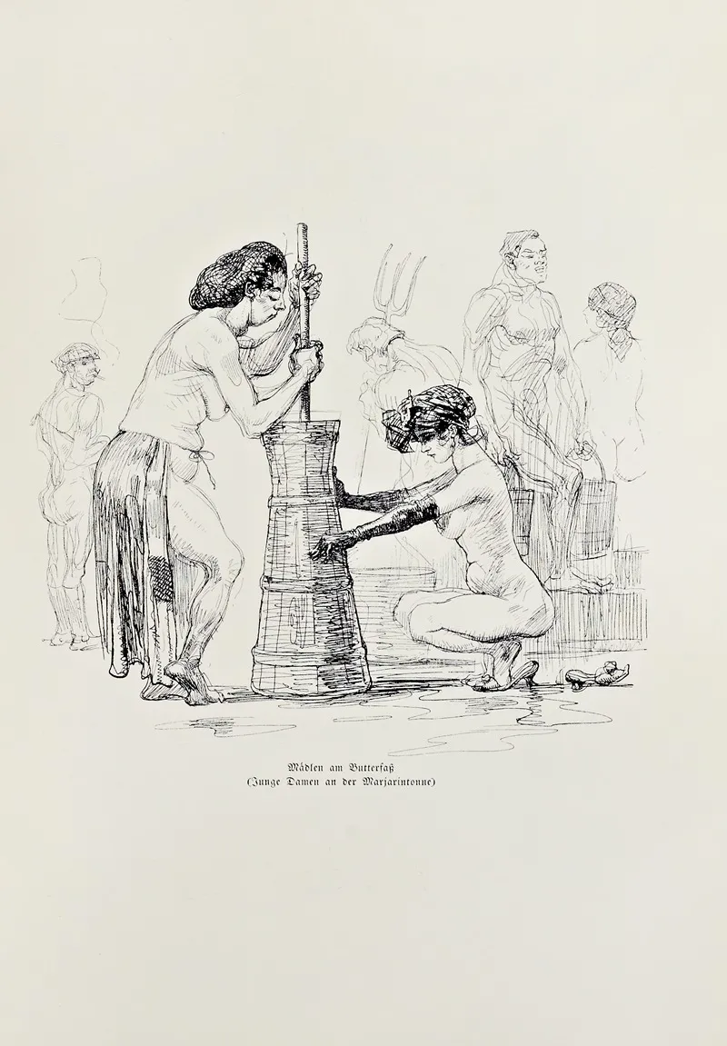 Skizzenbuch Pl 105 by Heinrich Kley - Canvas Print
