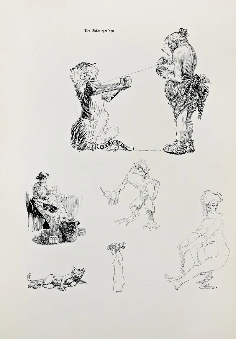 Skizzenbuch Pl 118 by Heinrich Kley - Canvas Print