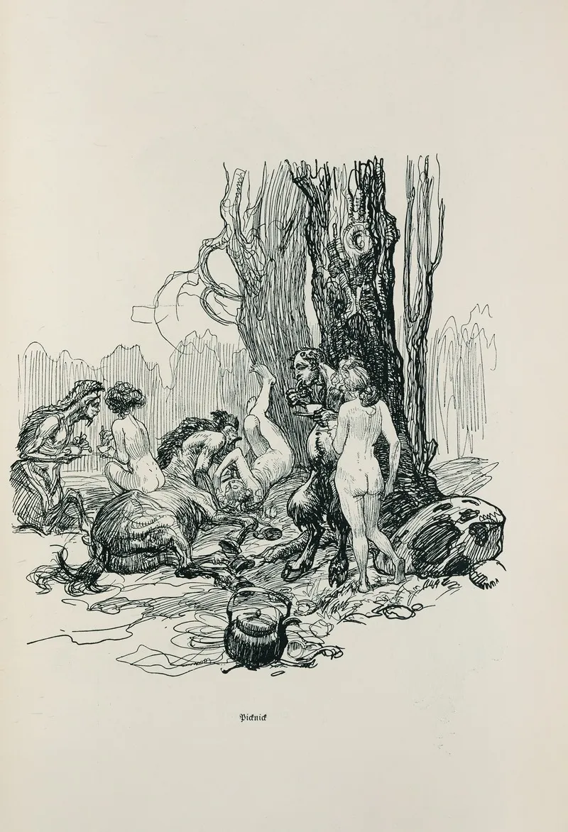 Skizzenbuch Pl 18 by Heinrich Kley - Canvas Print