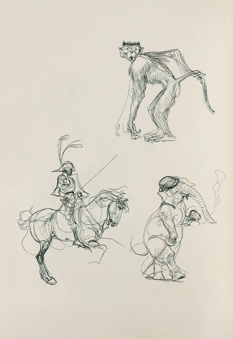 Skizzenbuch Pl 37 by Heinrich Kley - Canvas Print