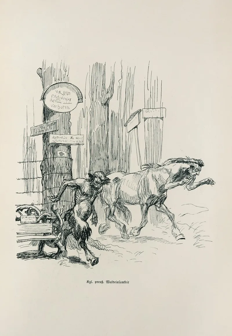 Skizzenbuch Pl 44 by Heinrich Kley - Canvas Print