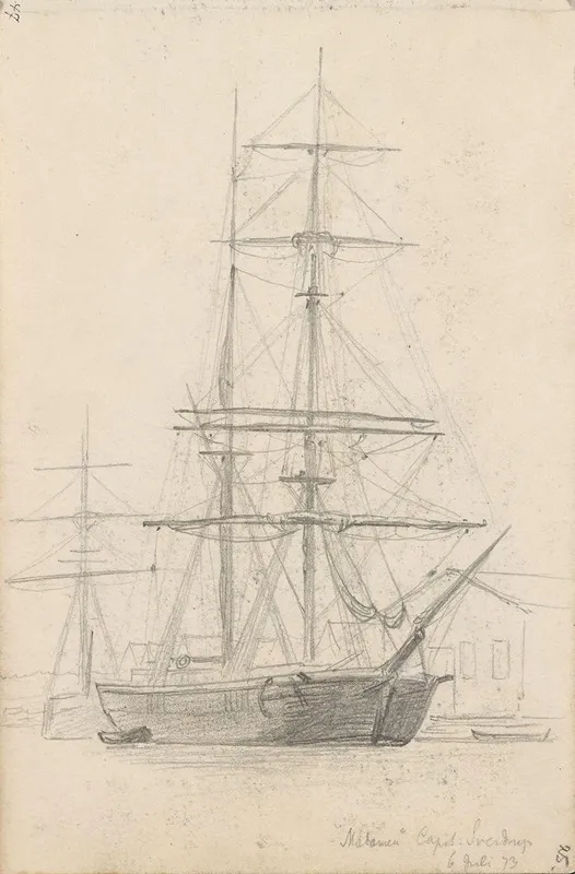 Skonnertbriggen Madamen by Hans Gude - Canvas Print