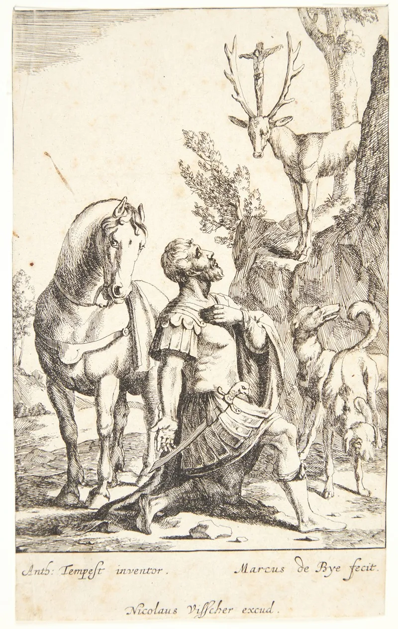 Skt Eustacius by Marcus de Bye - Canvas Print