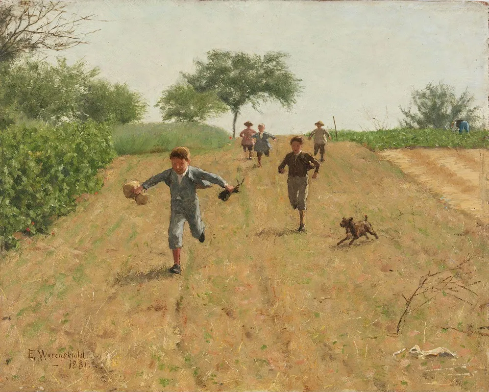 Skylarking by Erik Werenskiold - Canvas Print