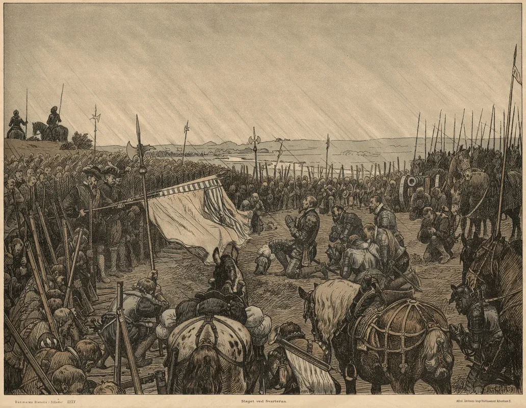 Slaget Ved Svartera The Battle Of Svartera by Rasmus Christiansen - Canvas Print