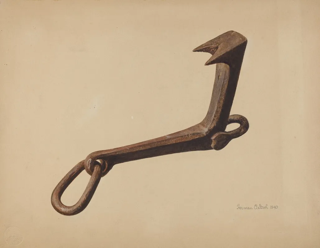 Sled Starting Hook by Herman O. Stroh - Canvas Print