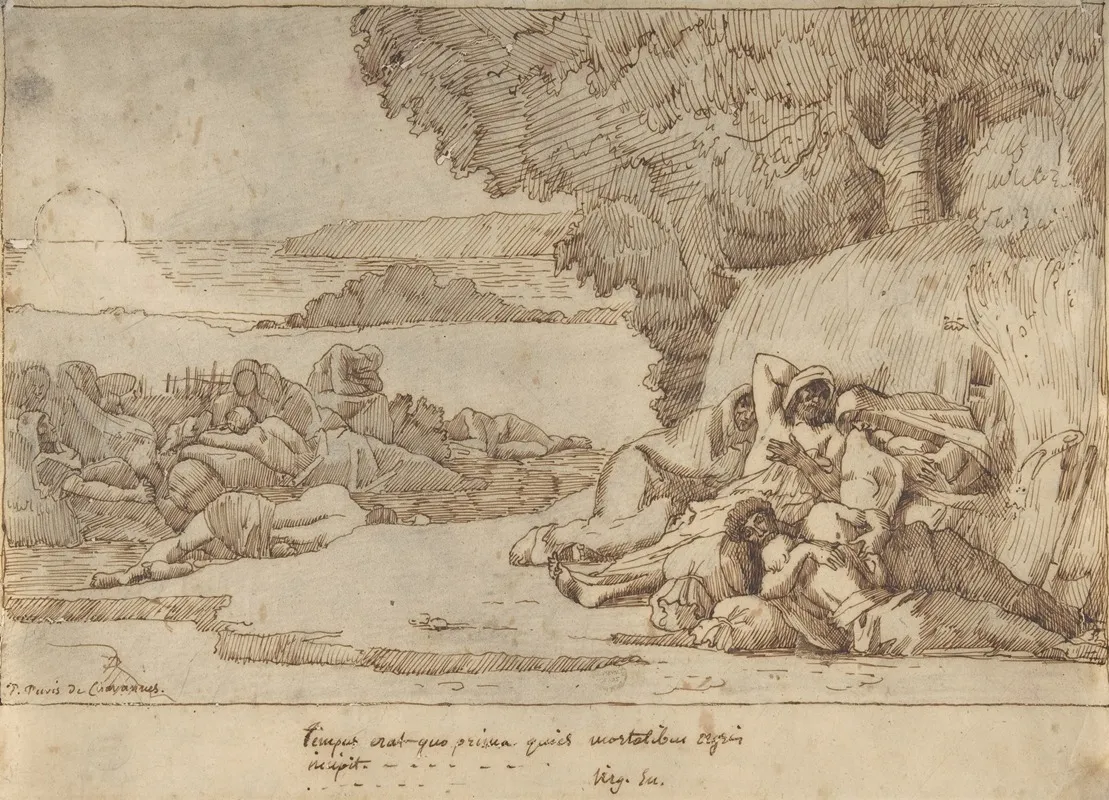 Sleep Sketch For The Painting Now In The Museum At Lille