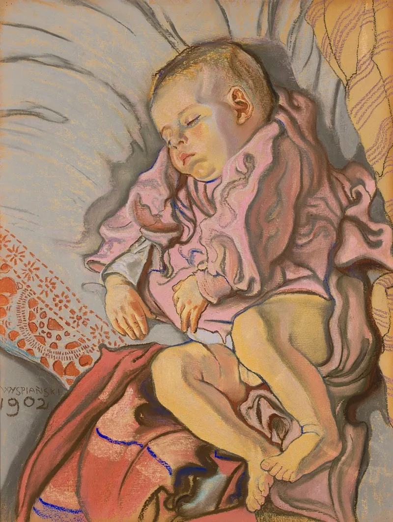 Sleeping Child On A Cushion