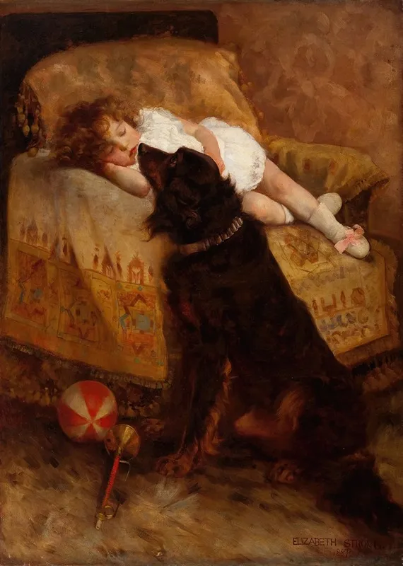 Sleeping Child With Dog