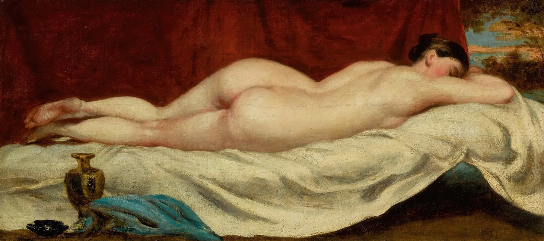 Sleeping Female Nude by William Etty - Canvas Print