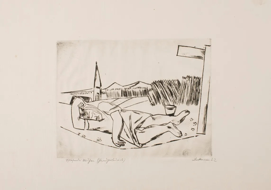 Sleeping Girl In Grain Field