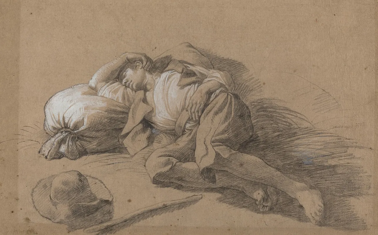 Sleeping Peasant by Francesco Londonio - Canvas Print