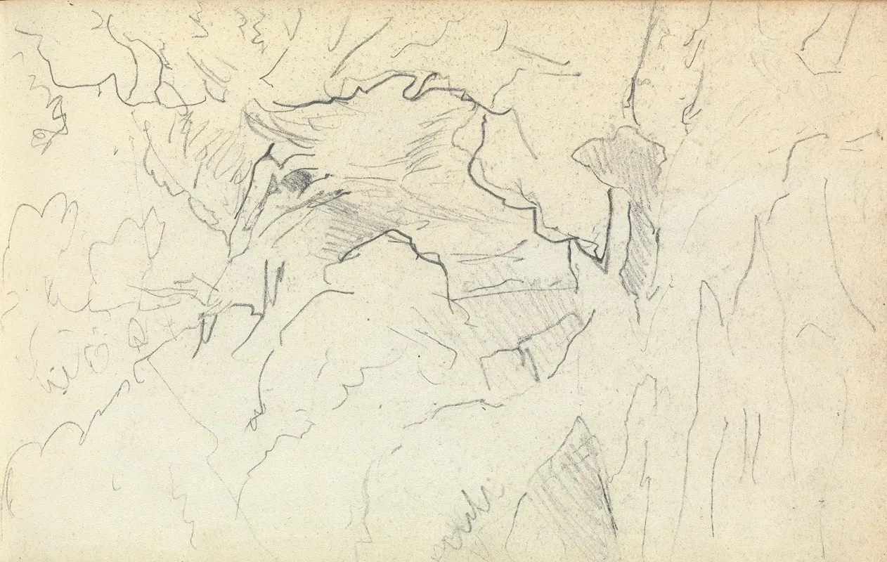 Slight Sketch Of Rocks by Thomas Bradshaw - Canvas Print