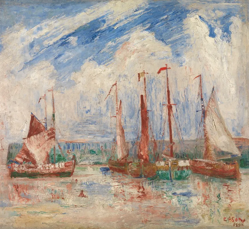 Sloops by James Ensor - Canvas Print